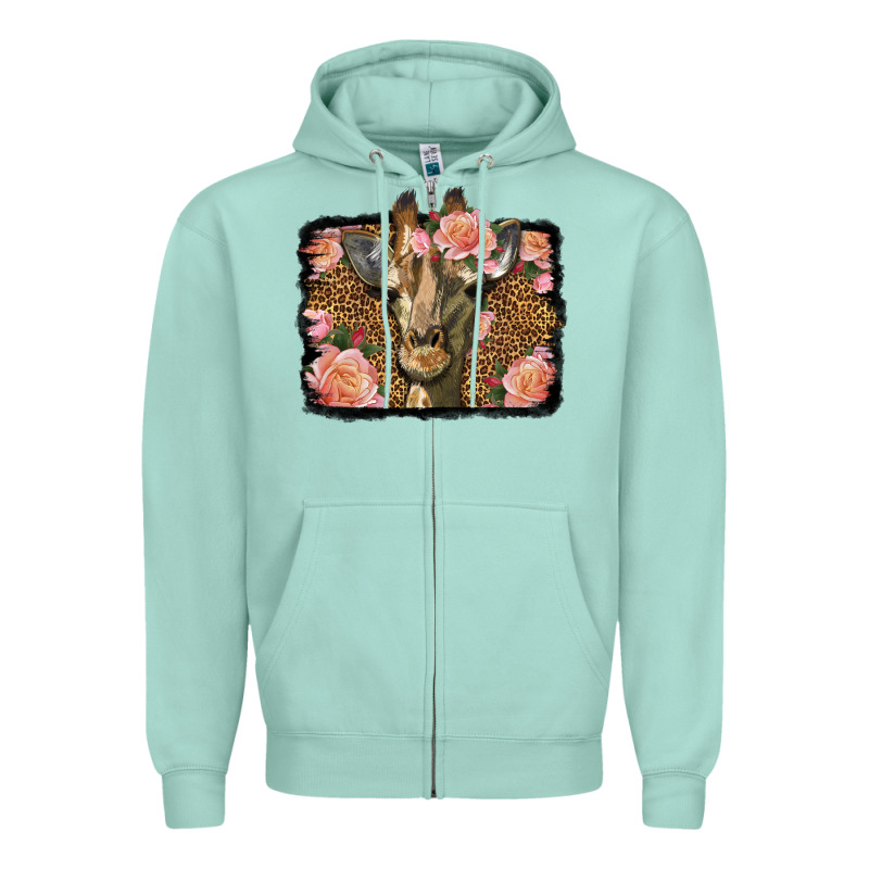 Western Floral Giraffe Zipper Hoodie by LillyAllenDesigns | Teevron