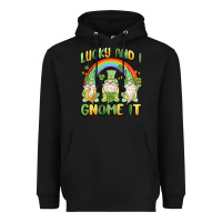 Black lucky and i gnome it Heavyweight Hoodie - MaliasSmallBusiness
