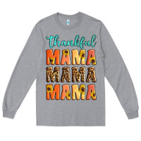 Heather Grey Thankful mama mama mama Long Sleeve Tee - Artiststas