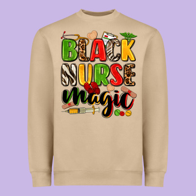 Black Nurse Magic Juneteenth Heavyweight Sweatshirt Designed By Zillion Design Studio