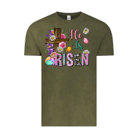 Vintage Olive he is risen easter Vintage Tee - Neo Western