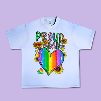 Proud Dad Love Urban Heavy Tee Designed By Cowhidedigitalart