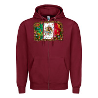 Christmas Lights Mexican Flag Zipper Hoodie | Teevron