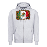 Heather Grey Christmas lights Mexican flag Zipper Hoodie - Jasminsmagicworld