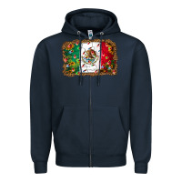 Navy Christmas lights Mexican flag Zipper Hoodie - Jasminsmagicworld