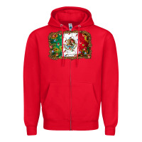 Red Christmas lights Mexican flag Zipper Hoodie - Jasminsmagicworld