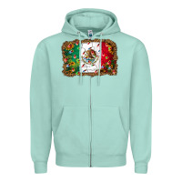 Seafoam Christmas lights Mexican flag Zipper Hoodie - Jasminsmagicworld