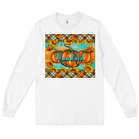 White Thankful Pumpkins Long Sleeve Tee - Artiststas