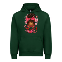Forest Green one loved mama afro messy bun Urban Hoodie - texasbilliewilder