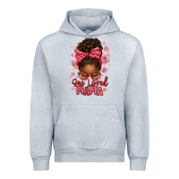 Heather Grey one loved mama afro messy bun Urban Hoodie - texasbilliewilder