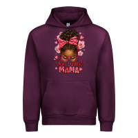Mauve Wine one loved mama afro messy bun Urban Hoodie - texasbilliewilder