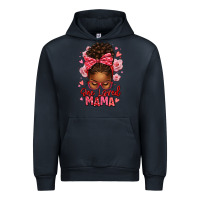 Navy one loved mama afro messy bun Urban Hoodie - texasbilliewilder