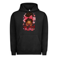 Pigment Black one loved mama afro messy bun Urban Hoodie - texasbilliewilder