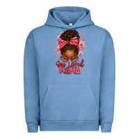 Pigment Pebble Blue one loved mama afro messy bun Urban Hoodie - texasbilliewilder