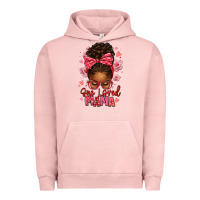 Pigment Salmon one loved mama afro messy bun Urban Hoodie - texasbilliewilder