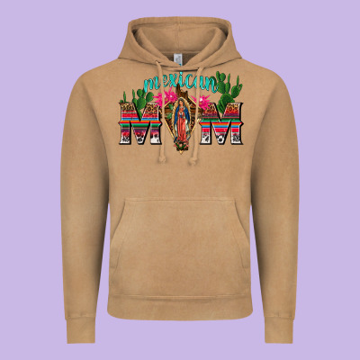 Mexican Mom With Cactus Vintage Hoodie Designed By Texasbilliewilder