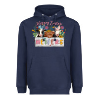 Navy happy easter heifers Heavyweight Hoodie - MaliasSmallBusiness