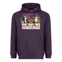 Plum happy easter heifers Heavyweight Hoodie - MaliasSmallBusiness
