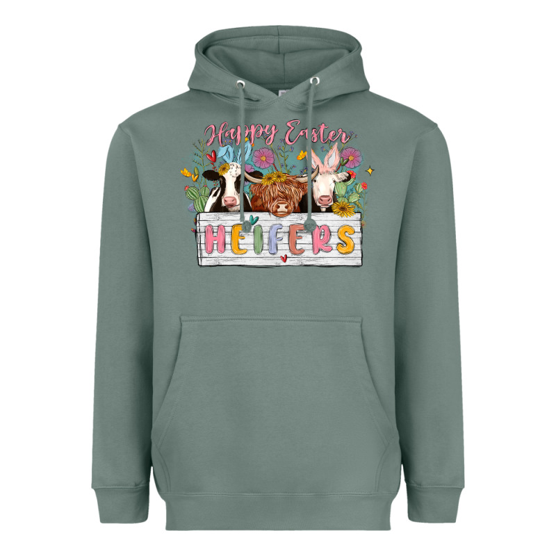 Happy Easter Heifers Heavyweight Hoodie by MaliasSmallBusiness | Teevron