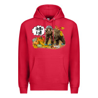 Cardinal Hello Fall Brown Bear Premium Hoodie - LillyAllenDesigns