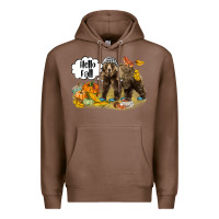 Chestnut Hello Fall Brown Bear Premium Hoodie - LillyAllenDesigns