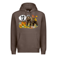 Coffee Hello Fall Brown Bear Premium Hoodie - LillyAllenDesigns