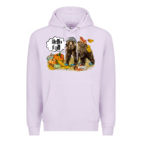Lilac Hello Fall Brown Bear Premium Hoodie - LillyAllenDesigns