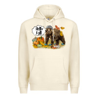Sandshell Hello Fall Brown Bear Premium Hoodie - LillyAllenDesigns