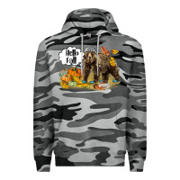 Slate Camo Hello Fall Brown Bear Premium Hoodie - LillyAllenDesigns