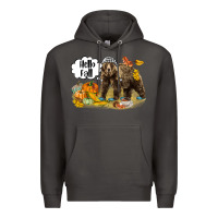 Smoke Hello Fall Brown Bear Premium Hoodie - LillyAllenDesigns