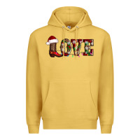 Antique Gold love christmas boots Premium Hoodie - AdoDesignShop
