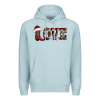 Blue Mist love christmas boots Premium Hoodie - AdoDesignShop