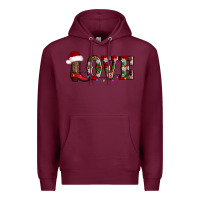 Burgundy love christmas boots Premium Hoodie - AdoDesignShop
