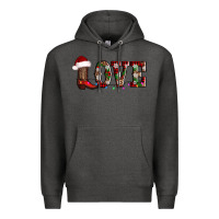 Charcoal Heather love christmas boots Premium Hoodie - AdoDesignShop