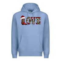 Colony Blue love christmas boots Premium Hoodie - AdoDesignShop