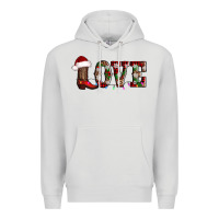 Dove Grey love christmas boots Premium Hoodie - AdoDesignShop