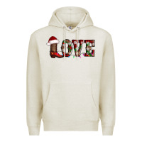 Oatmeal Heather love christmas boots Premium Hoodie - AdoDesignShop