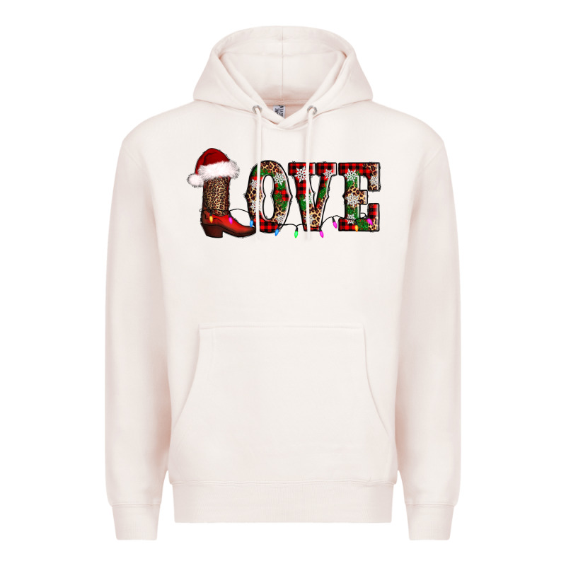 Love Christmas Boots Premium Hoodie by AdoDesignShop | Teevron