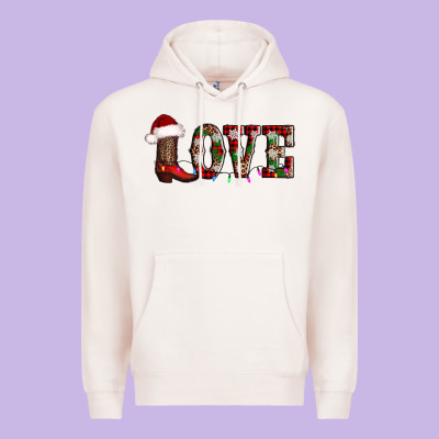 Love Christmas Boots Premium Hoodie Designed By Adodesignshop