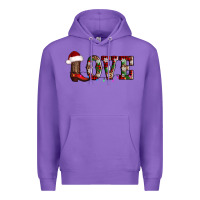 Purple love christmas boots Premium Hoodie - AdoDesignShop