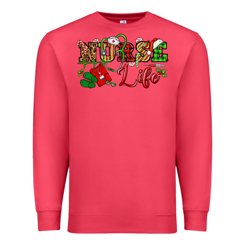 Nurse Life Christmas Premium Sweatshirt by NancyCooperArtShop | Teevron