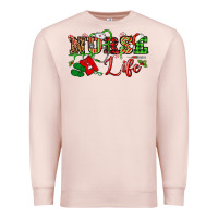 Pale Pink nurse life christmas Premium Sweatshirt - NancyCooperArtShop