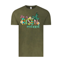 Vintage Olive He is risen indeed Easter Vintage Tee - CowGirlArtShop