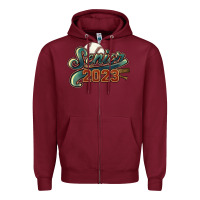 Burgundy senior 2023 baseball Zipper Hoodie - NancyCooperArtShop