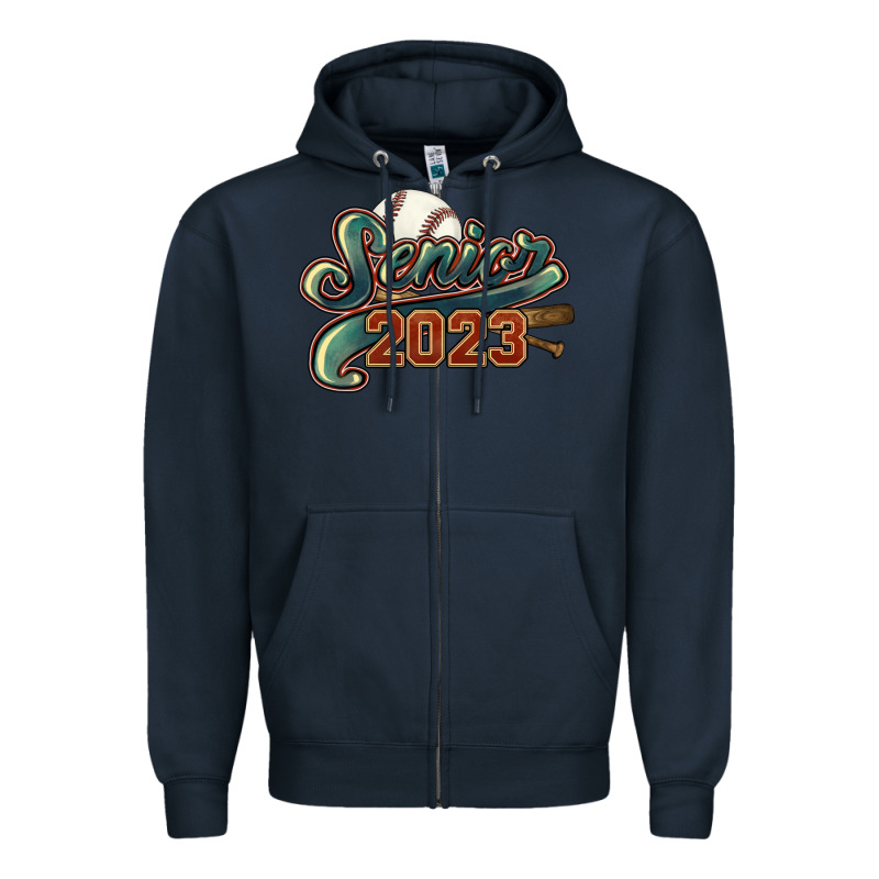 Senior 2023 Baseball Zipper Hoodie by NancyCooperArtShop | Teevron