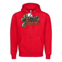 Red senior 2023 baseball Zipper Hoodie - NancyCooperArtShop