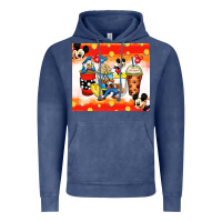 Vintage Denim cartoon characters coffee cups Vintage Hoodie - Zillion Design Studio