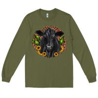 Army Green black angus cactus sunflower Long Sleeve Tee - JahusDesignShop