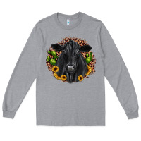 Heather Grey black angus cactus sunflower Long Sleeve Tee - JahusDesignShop