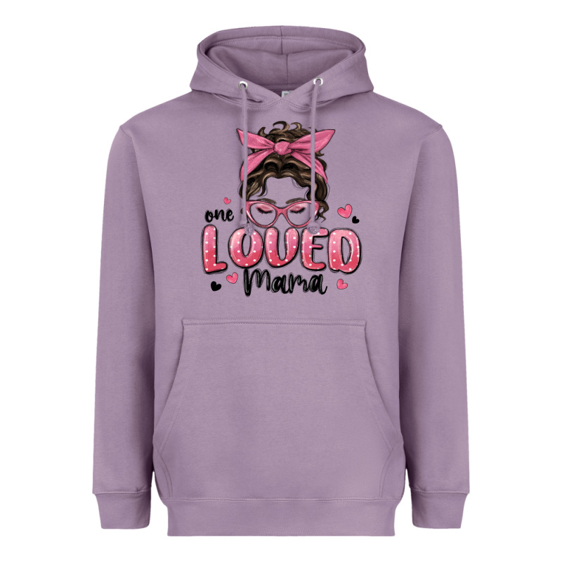One Loved Mama Messy Bun Heavyweight Hoodie by MaliasSmallBusiness | Teevron